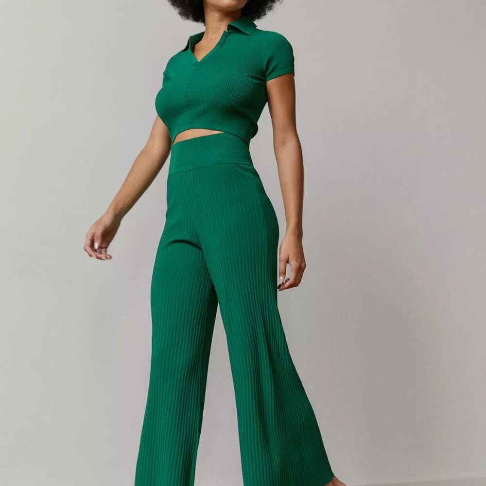 Live The Process Green Top + Pants Set